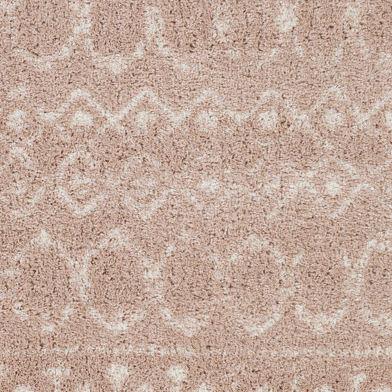 Modern Shaggy Area Pink/Cream, Rectangle 160 x 220cm