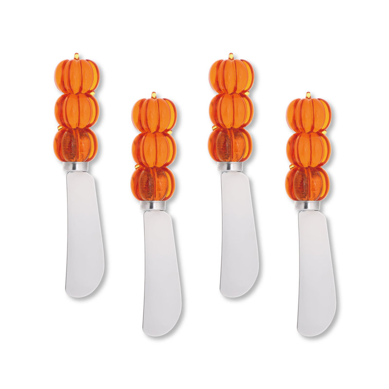 Pumpkins Transparent Polyresin Cheese Spreader, S4