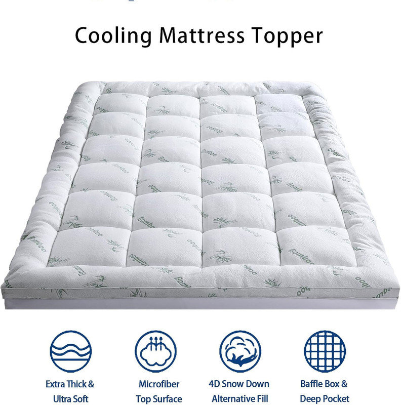 Twin XL White Quilted Down Alternative Mattress Topper