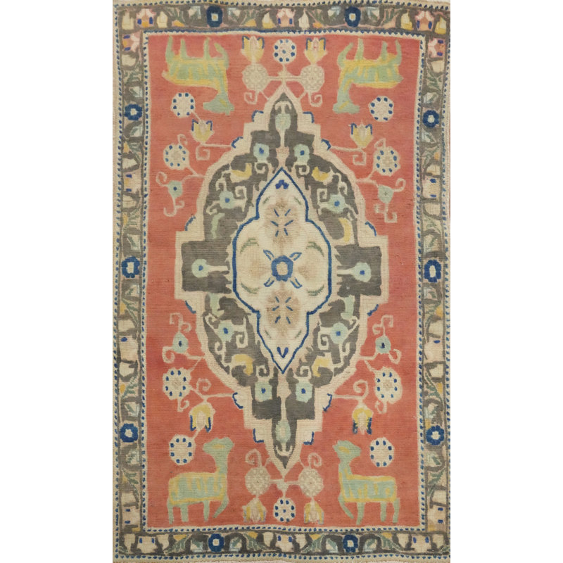 Tapis traditionnel animaux en laine 3 x 5