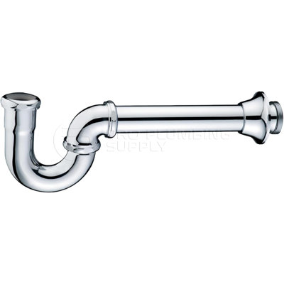 Brass P-Trap 1-1/2" Sink Waste Trap w/ Flange and Cleanout 20-Gauge for Sinks Tubular Drain, Chrome