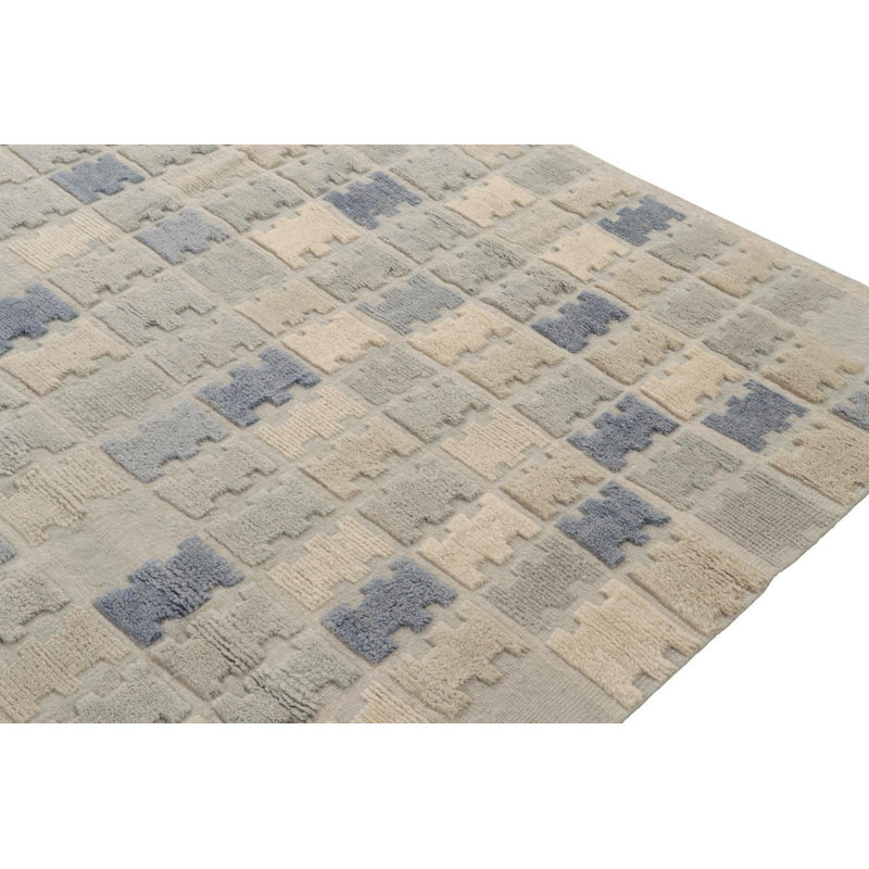 Scandinavian Wool Geometric Area Rug, Rectangle 5' x 7'