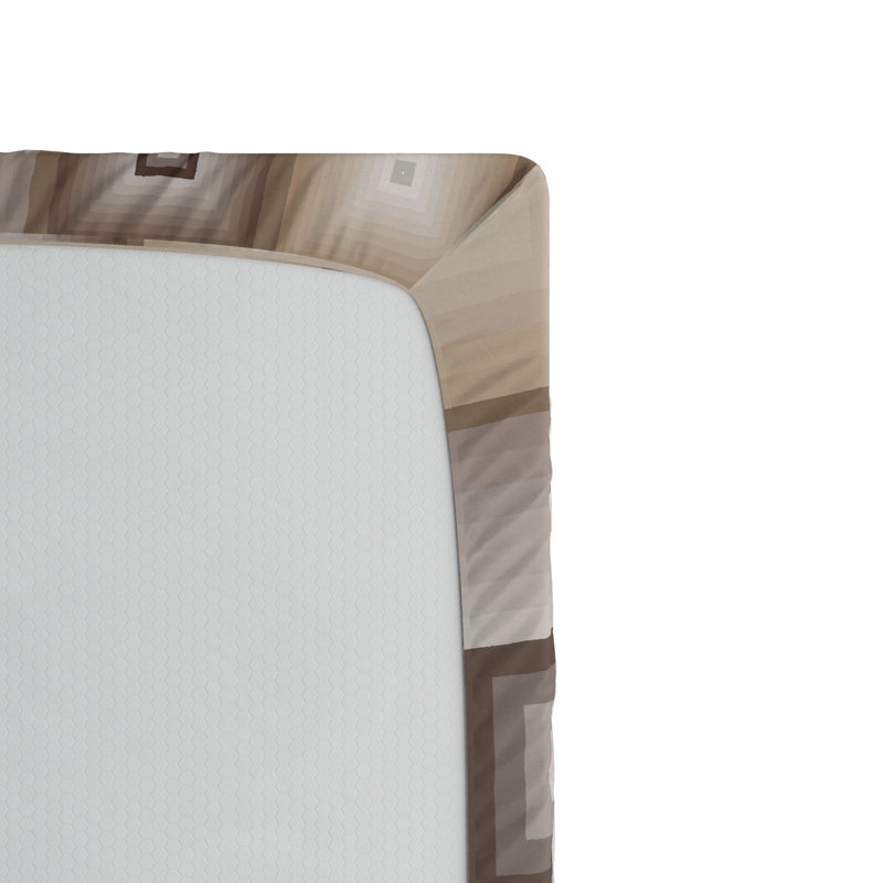 Microfiber Geometric Fitted Sheet, Twin Fitted Sheet