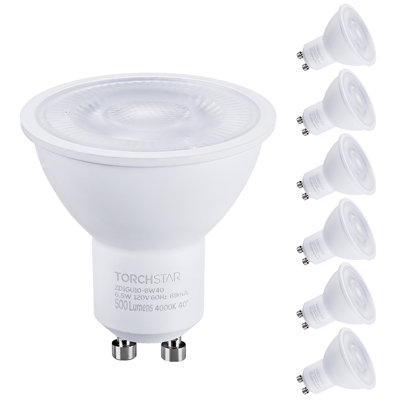 Dimmable Mr16 Gu10 Led Spotlight Bulb, 6.5w (50w Equivalent), Ul & Energy Star Listed, 500lm,120v, 4000k Cool White, Track Lighting, Recessed Light, 3 Years Warranty