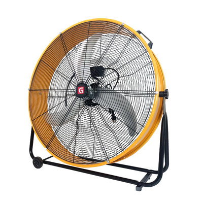 Ventilateur tambour industriel haute vitesse 36 pouces - robuste 390W, 14714 CFM, 3 vitesses, inclinable à 360 ° réglable, acier durable, pour entrepôt, garage, atelier, gymnase - modèle AC HIFANXDRUM36 80dB - angle à 360 degrés