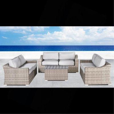 Ensemble 7 pièces de canapé de patio en osier avec coussins 7 pièces confortablement assemblés