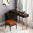 Maurece Solid and Manufactured Wood Glass Top Makeup Vanity with Power Outlet-941805283