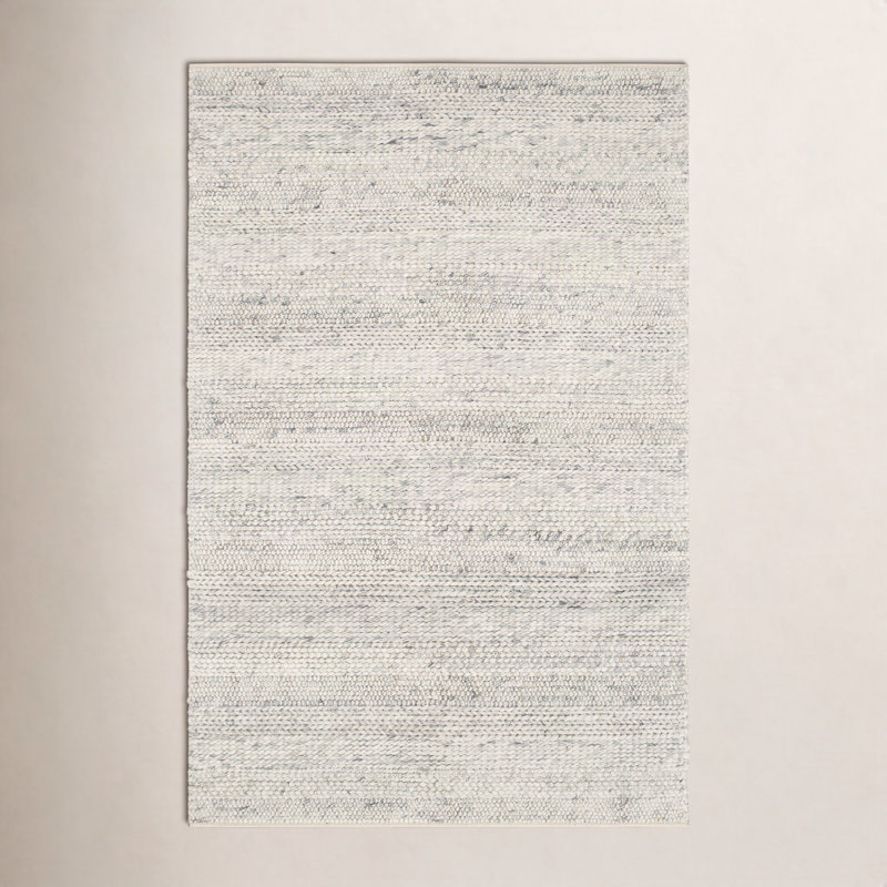 Tapis crème / beige / ardoise en laine tissé à plat Zekia, Rectangle 3 pi x 5 pi