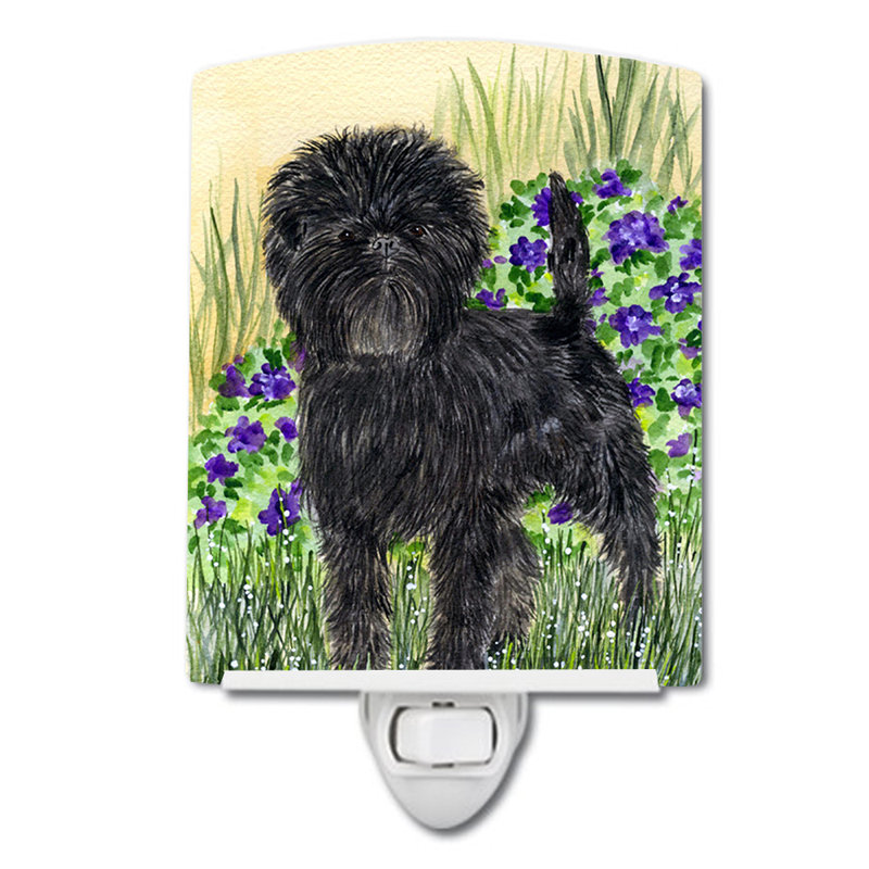 Éclairage de nuit en céramique affenpinscher