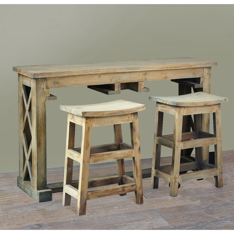 2 - Person Mahogany Solid Wood Solid Wood Top Trestle Dining Set