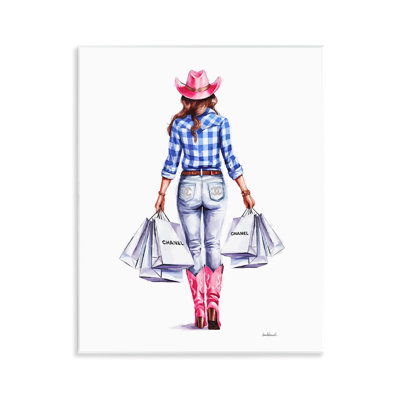  Art mural "Cowgirl & sacs à provisions" par Amanda Greenwood
