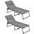 Outsunny Folding Chaise Lounge Set with 5-level Reclining Back, Outdoor Lounge Tanning Chair with Padded Seat, Side Pocket & Headrest for Beach, Yard, Patio-834375401