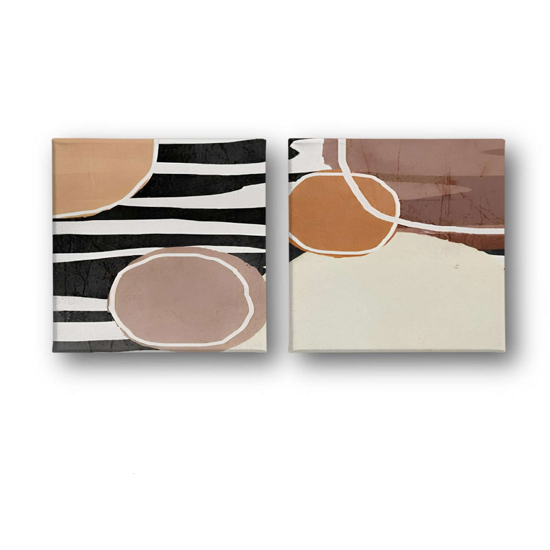 Elegant Decorative Canvas Paintings (2 Pieces), 15.8 x 15.8 Inches Each | 100% Canvas with 100% Wooden Frame | Perfect for Living Room or Bedroom Decor, Eye-Catching Art for Modern Spaces