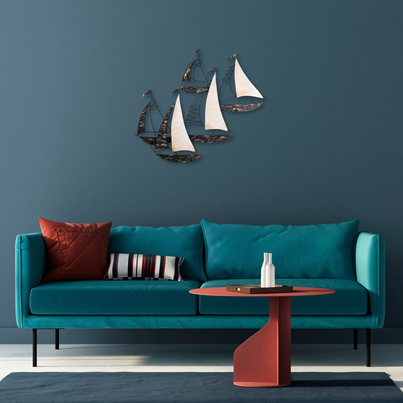 Hand-Painted Decorative Metal Wall Accessory, 35.4 x 29.1 x 3.1 inches | 100% Metal Construction, Lightweight at 3.1 lbs | Unique Design with Color Variations, Perfect for Home Decor & Stylish Spaces