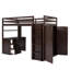 Lit mezzanine simple avec bureau, tiroirs et garde-robe - Lit de rangement en bois massif pour enfants