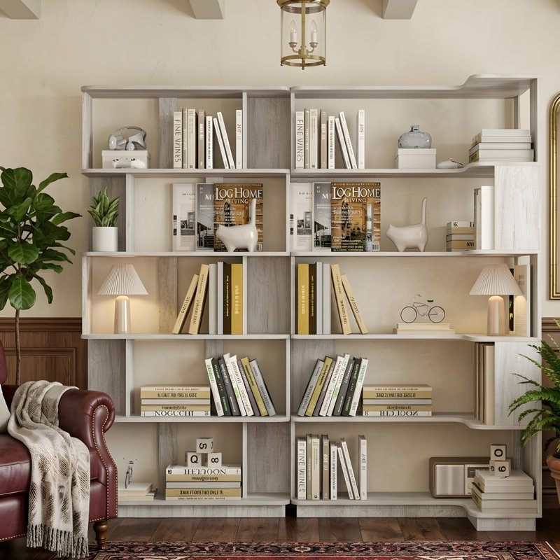 Bibliothèque modulaire en L (35 pouces + 31 pouces), Gris clair