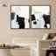 Ensemble de décorations murales Boho ébène et ivoire encadrées par Art Remedy, cadre blanc, 24 x 30-135313998-135314009