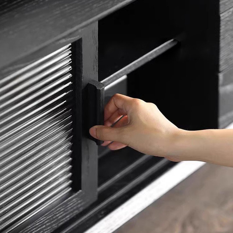 Meuble télé noir clair et luxueux, 78.74"