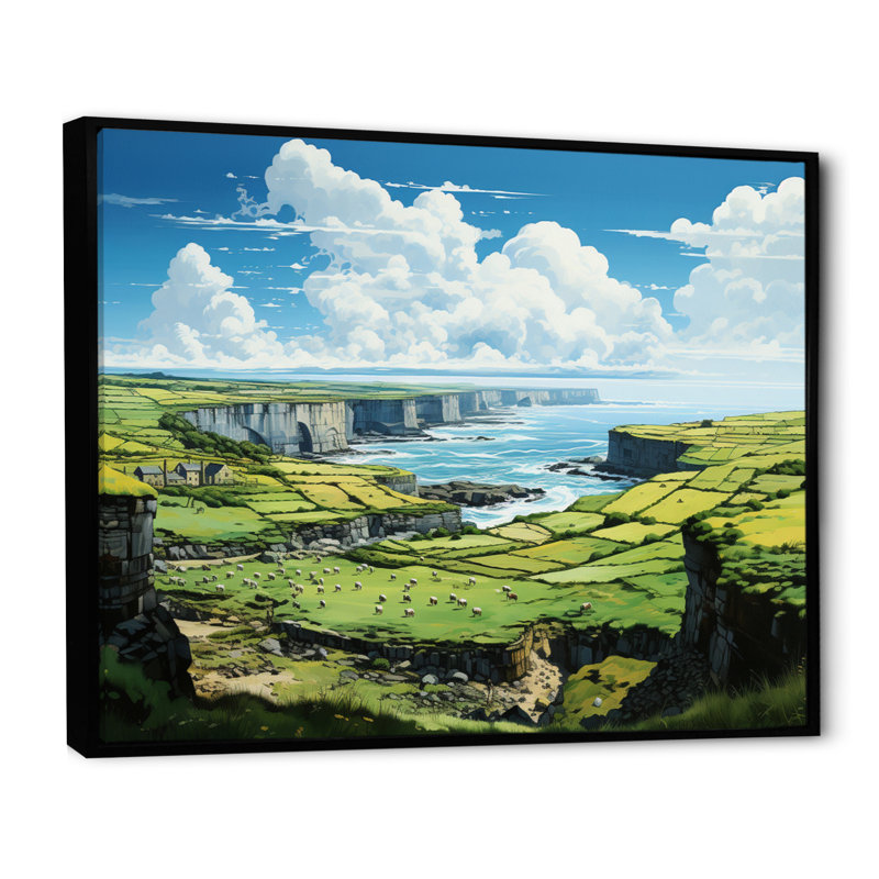 " Ireland Emerald Isle This IV ", Cadre flottant noir, H 16 po x l 32 po x P 1 po