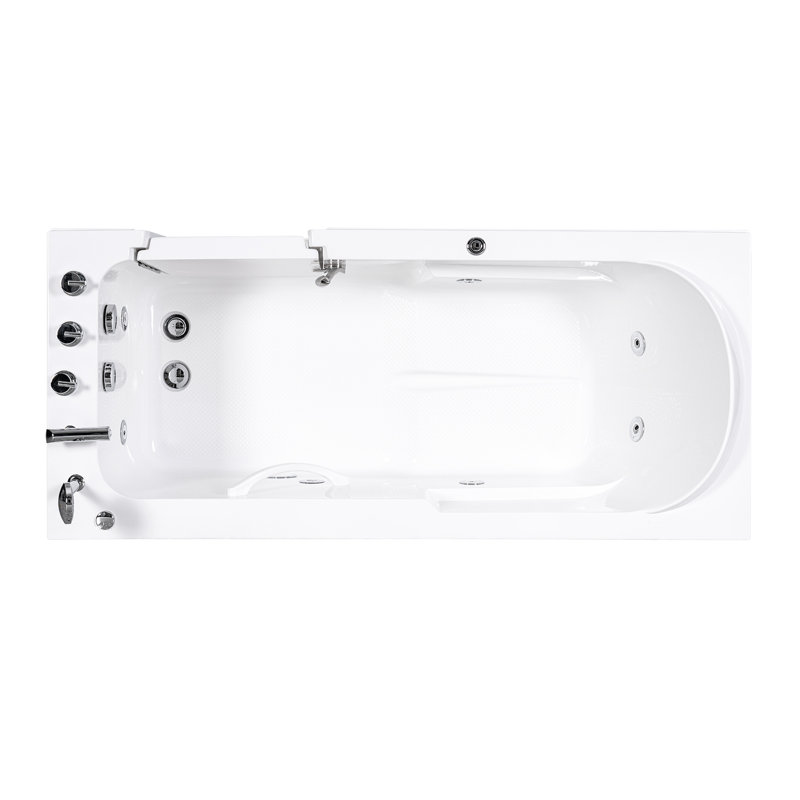 Abberton 1700mm x 760mm Freestanding Acrylic Bathtub, Right