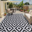 Tapis de camping en plastique noir et blanc-2029384074
