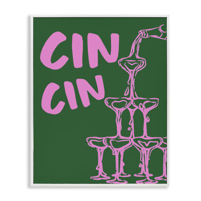 Giclée verte et rose, encadrée par House of Lulu