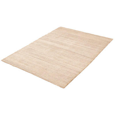 Tapis ivoire en laine tissé à la main SantaAna