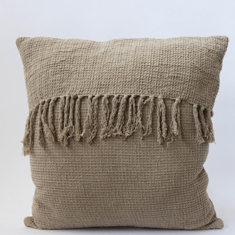 Coussin 18 "X 18" Waffle Weave, Gris