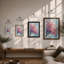 Moonlit Cherry Blossom Botanical - Framed Print-1408908744-1408908746