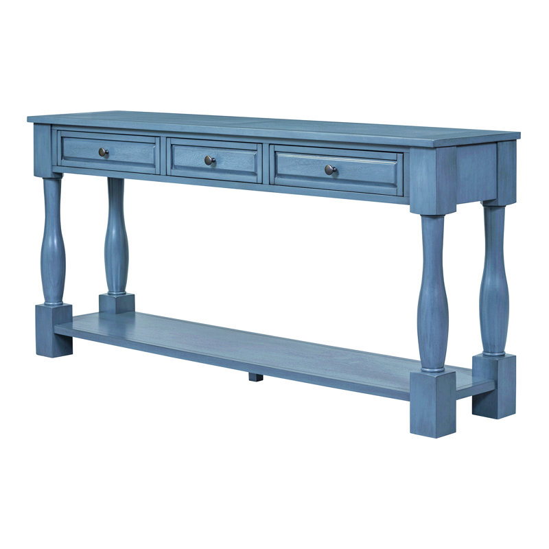 Console Console de 63 po de long avec tiroirs et tablette