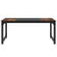 Bureau d'ordinateur rectangulaire avec plateau en bois brun et noir et base en métal noir pour la zone de travail à domicile-2136474896-2136474899