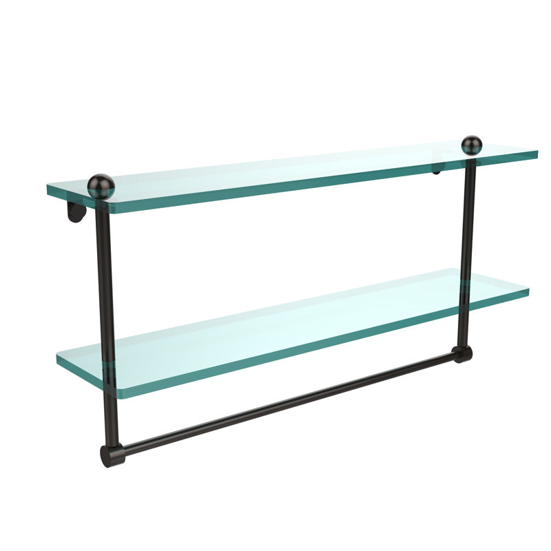 Tablette à 2 niveaux avec barre à serviettes Gober, 22 po, Bronze huilé