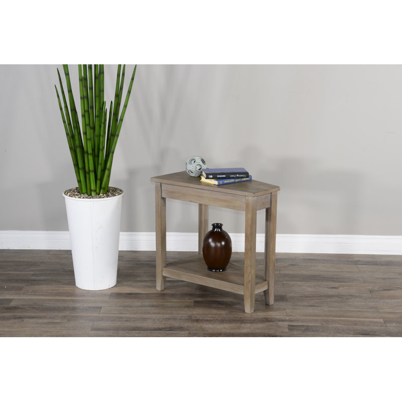 Hemphill Solid Wood End Table, Light Brown, 24" H x 16" W x 24" D