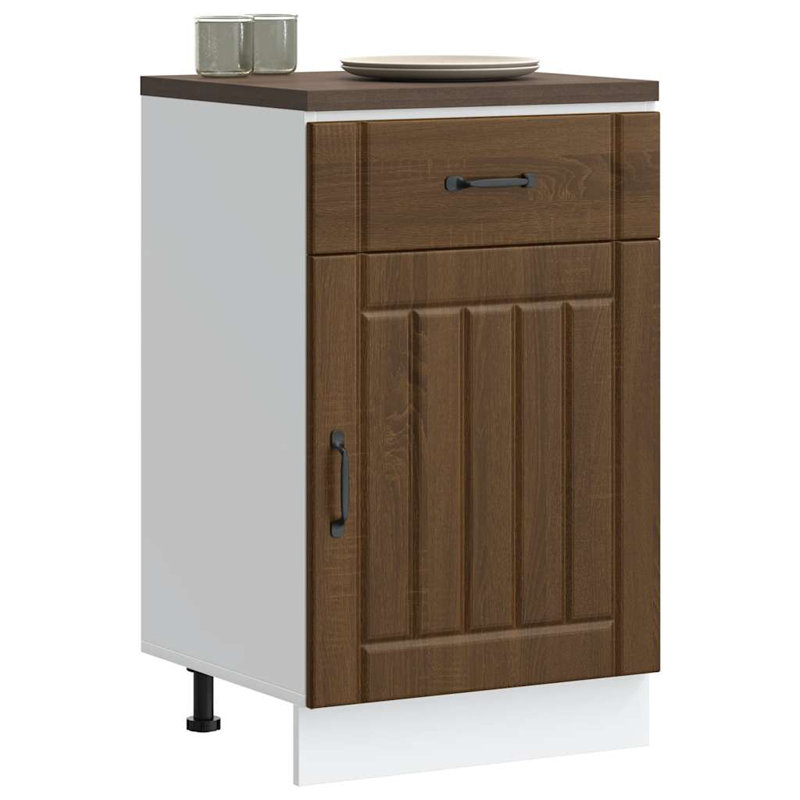 Kitchen Base Cabinet Lucca Engineered Wood, Brown Oak