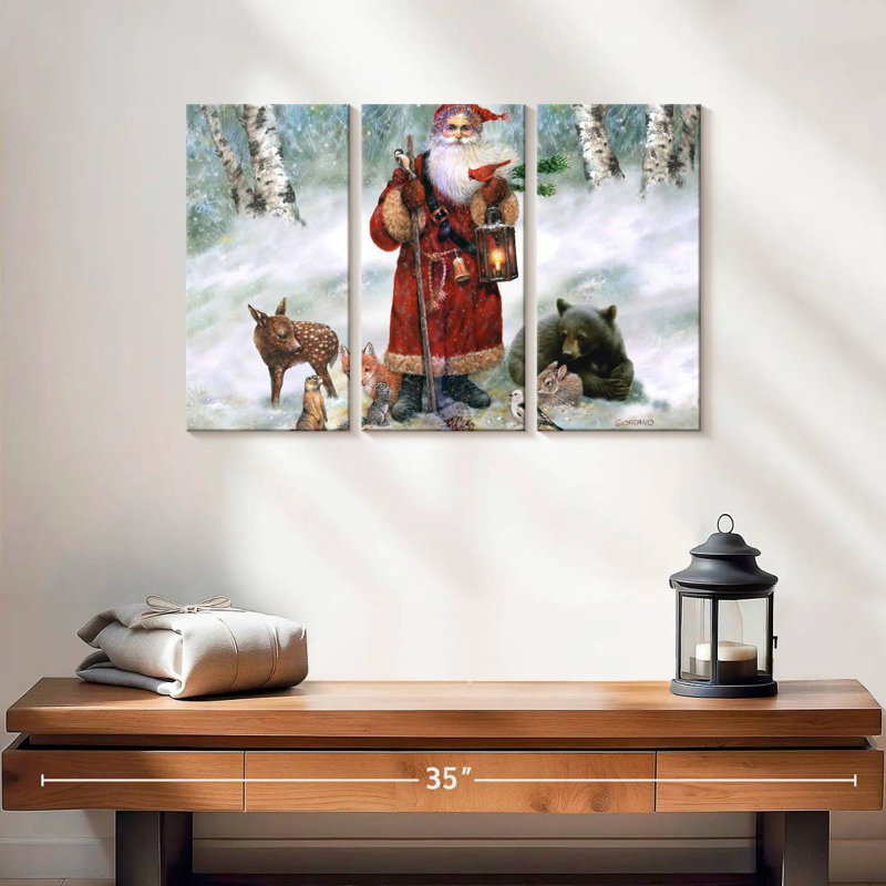 Père Noël Lelend Woodland, H 14 po x l 23 po
