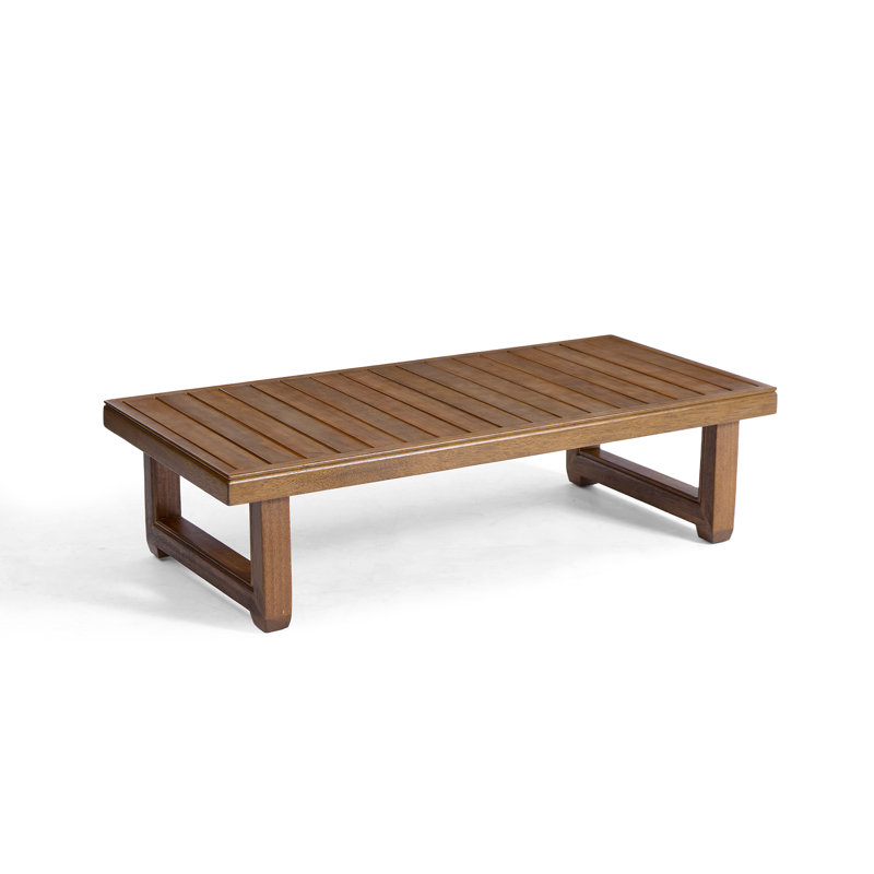 Rectangular Outdoor Coffee Table, Natural Wood 
