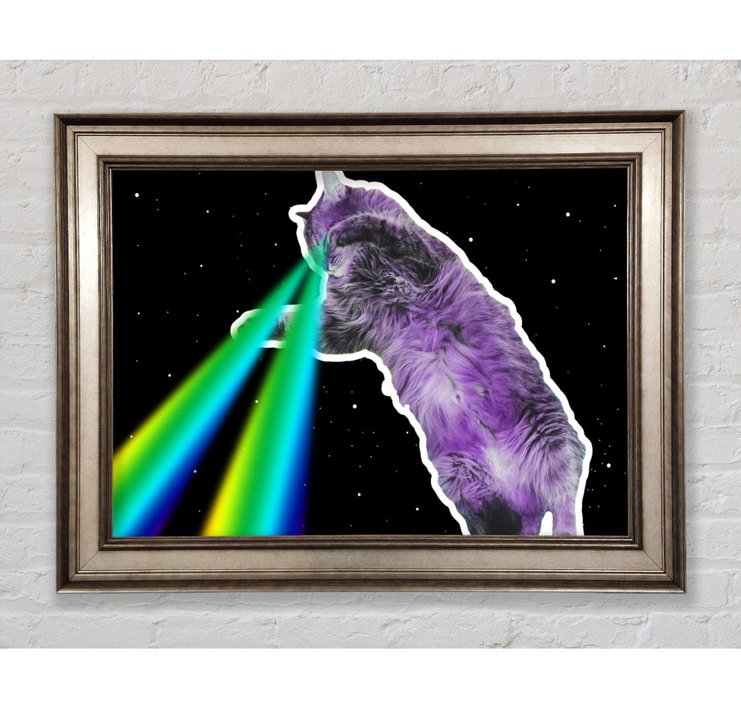 Katze Lazer Beam Space - Einzelner Bilderrahmen Kunstdrucke