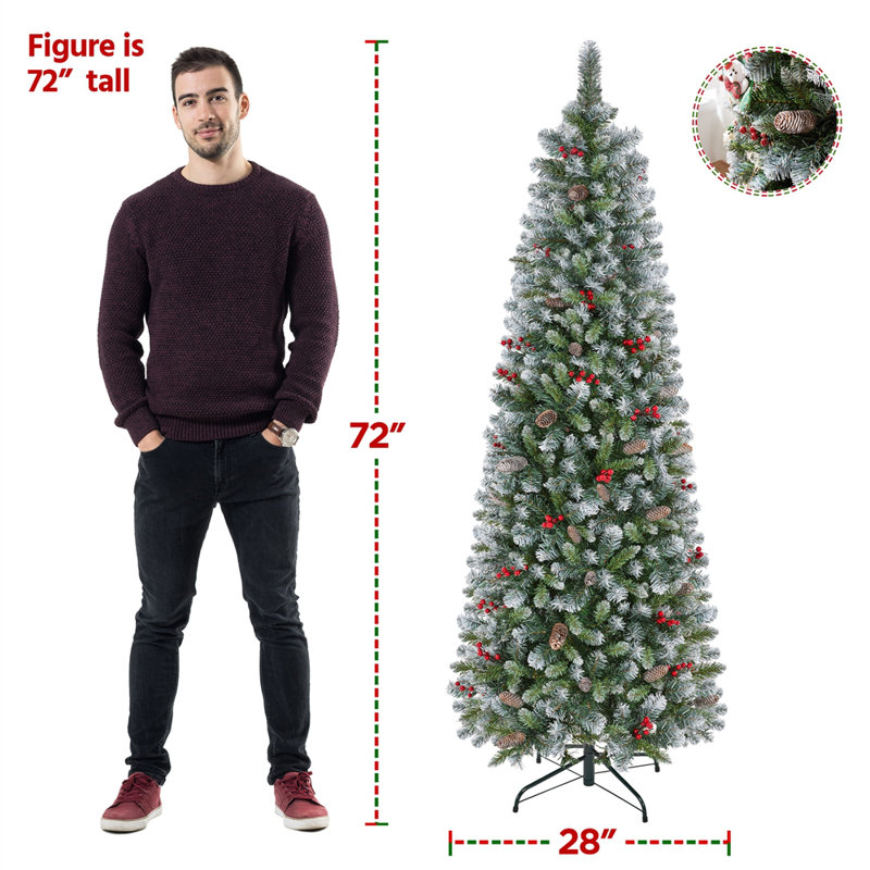 Arbre de Noël artificiel givré pré-éclairé, 6'