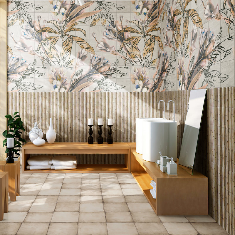 Bamboo 5.88'' W x 11.88'' L Tile, Sandy White