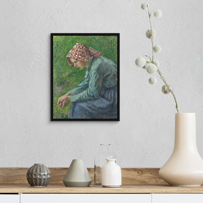 " A Seated Peasant Woman " by Camille Pissarro Painting Print