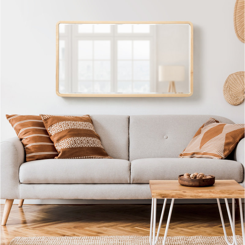 Branca Wood Flat Mirror, 36" x 20", Natural