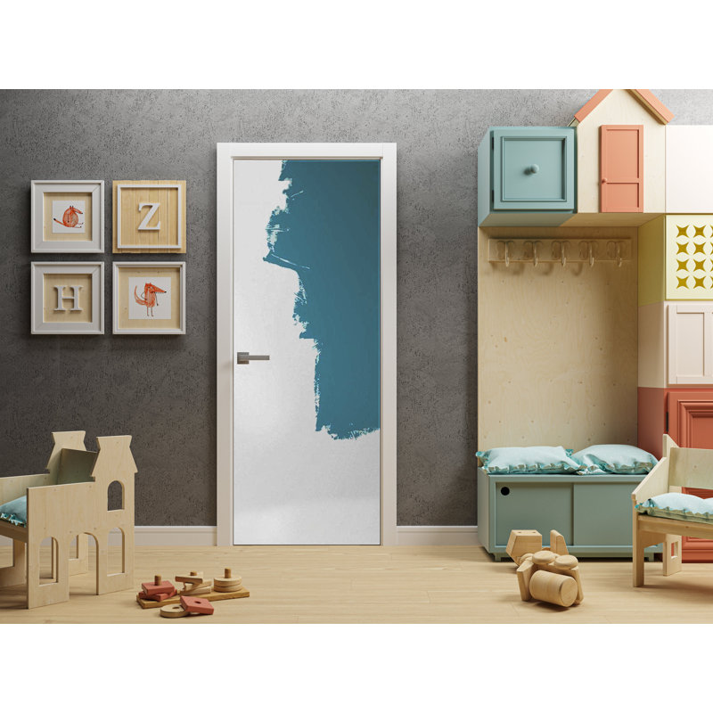 Modern Wood Interior Pre-Hung Door With Hardware | Planum 0010 | Single Panel Frame Trims | Bathroom Bedroom Sturdy Doors