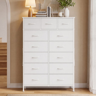  Tall 13 Drawer Fabric Dresser, Modern Storage Tower Unit