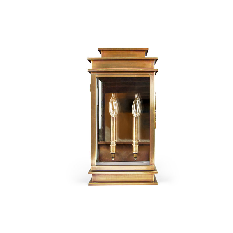 Empire 2 - Light Outdoor Wall Lantern, Antique Brass, Clear, 18.25" H x 9.25" W x 5.75" D