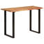 Table de salle à manger Adriahna vidaXL, plateau de table à bords naturels avec pieds en acier thermolaqué, table de bistro de style rustique pour la salle à manger, cuisine, bois d'acacia massif-1141656009