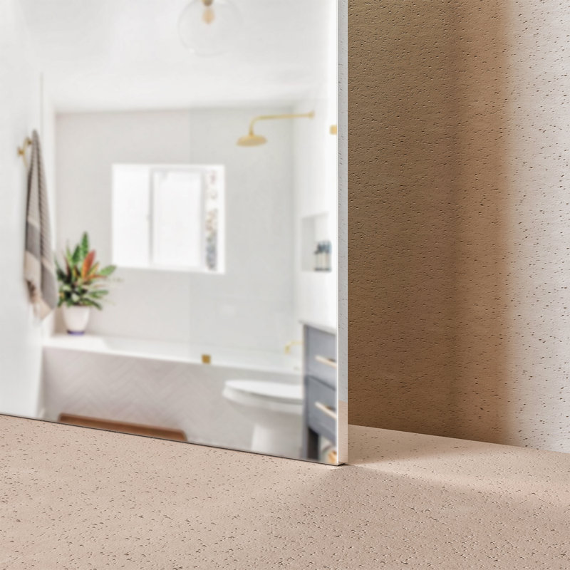 Azaireyah Modern & Contemporary Frameless Bathroom/Vanity Mirror, 30" H x 48" W