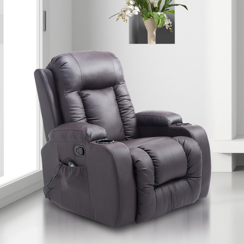 Fauteuil de massage inclinable, Similicuir brun