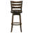 Fenster Dark Brown Wood Pub Height Swivel Bar Chair With Comfortable Foam-Padded Seat And Elegant Hunter Green Upholstery-761653394