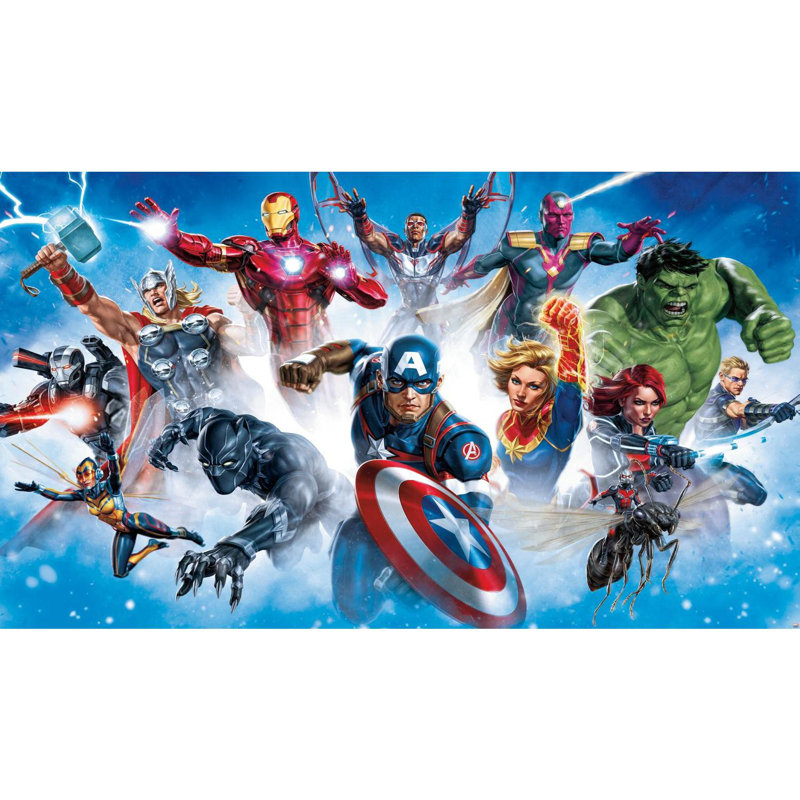 Marvel Avengers Vinyl Peel and Stick Wall Mural Set