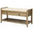 Shoe Rack With Cushioned Seat And Drawers, Multipurpose Entryway Storage Bench (Gray Wash)-1855051644